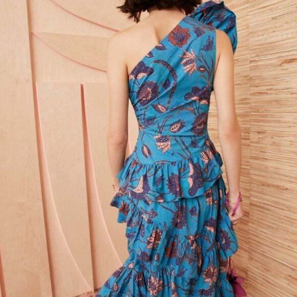 NWOT ULLA JOHNSON Ondine Dress in Lagoon XS $695 - Picture 6 of 12